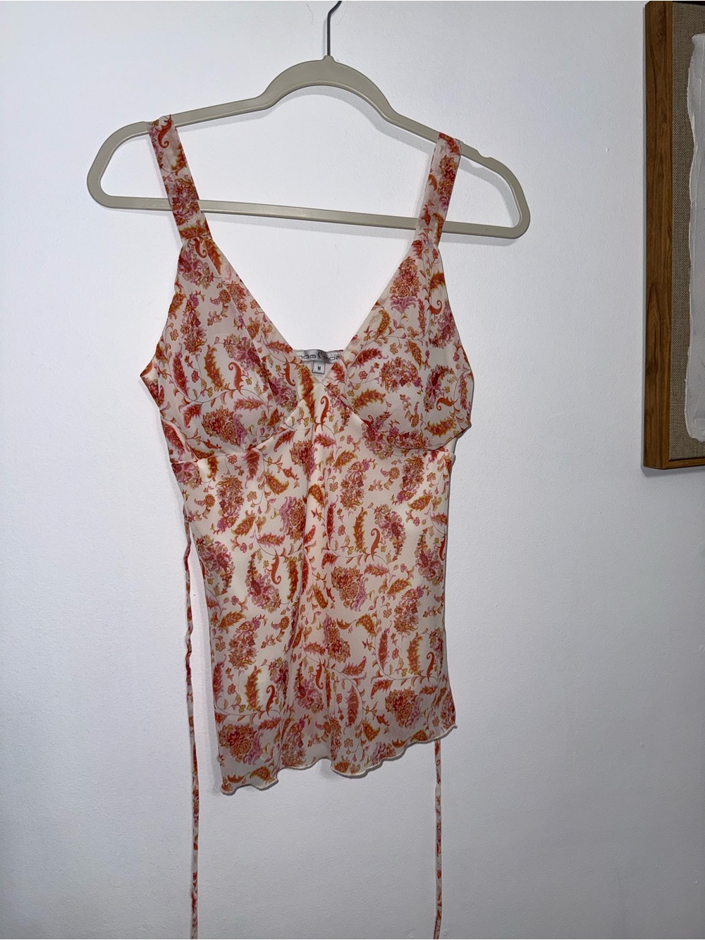 Moa Moa Cream Cami with Rust Floral Print